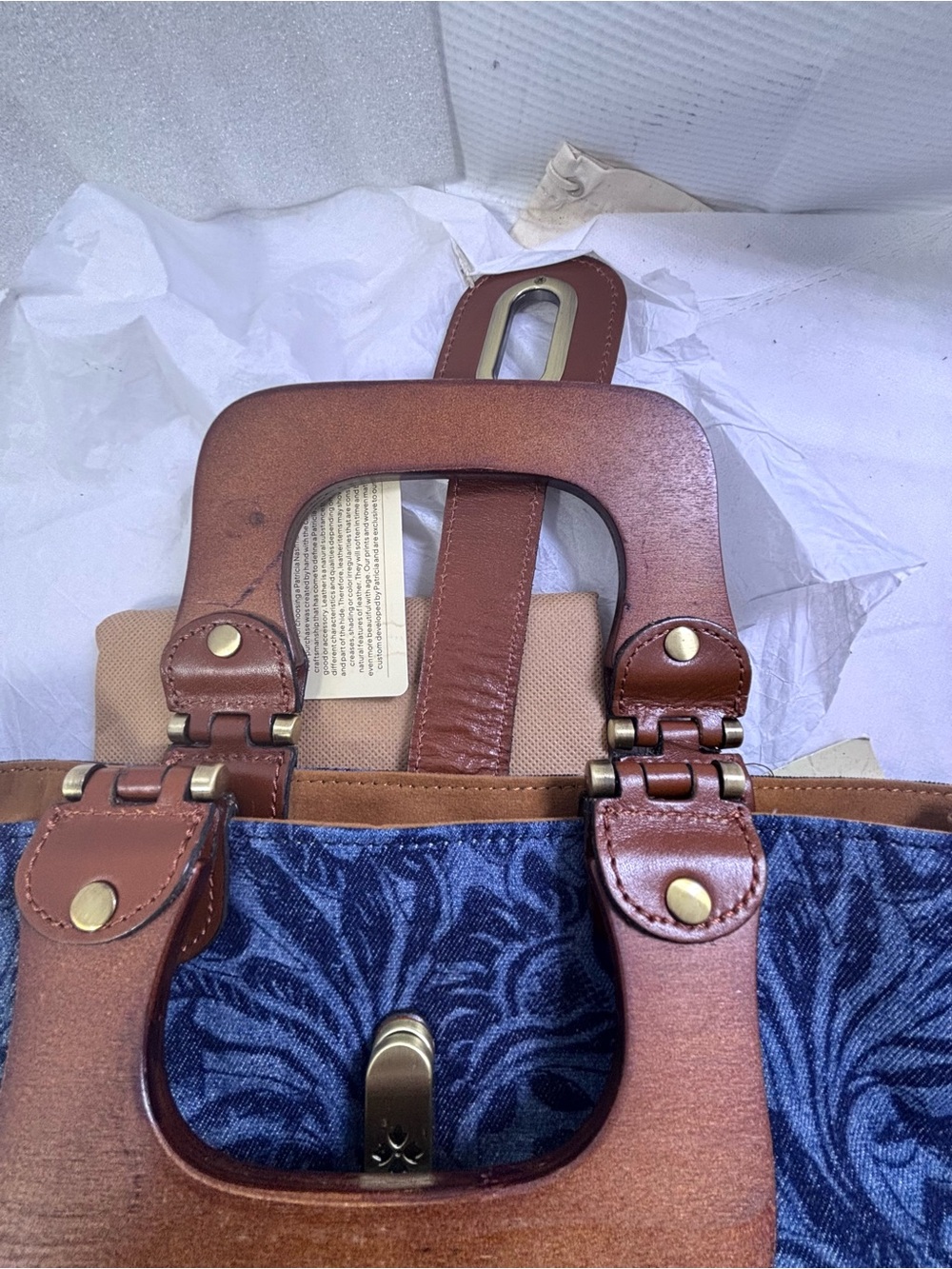 Patricia Nash Sancia MD Denim Satchel. - Picture 7 of 15